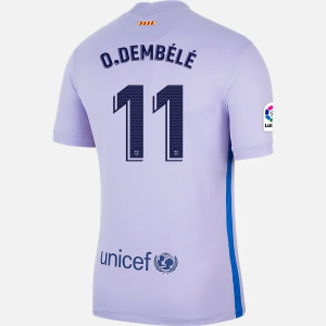 Jalkapallo Pelipaidat FC Barcelona Ousmane Dembele 11 Vieras  2021/22 – Lyhythihainen